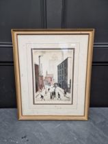 L S Lowry, 'Industrial Scene (1974)', signed in pencil, blindstamped, colour print, I.34.5 x 24.5cm.
