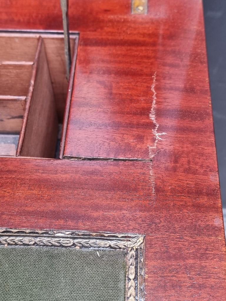 An Edwardian mahogany and inlaid writing desk, with foldover top, 69cm wide. - Image 5 of 8