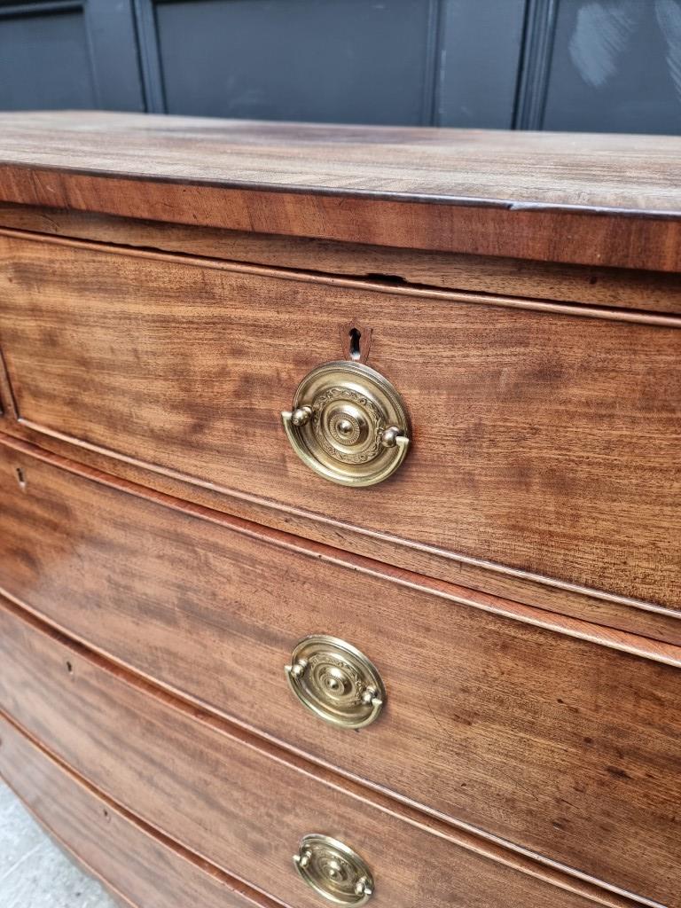 A George III mahogany bowfront chest of drawers, 117.5cm wide. - Image 4 of 5