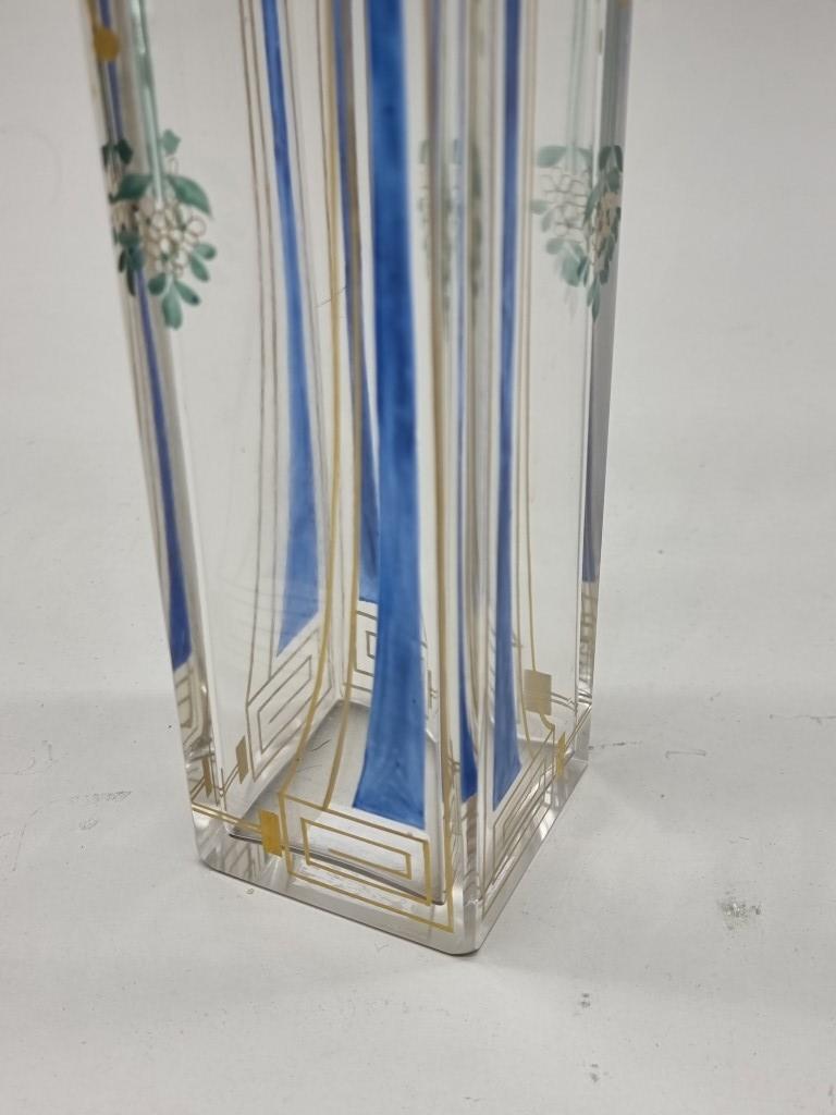 An interesting Secessionist clear and gilt glass vase, possibly Legras, 22.5cm high. - Image 3 of 7