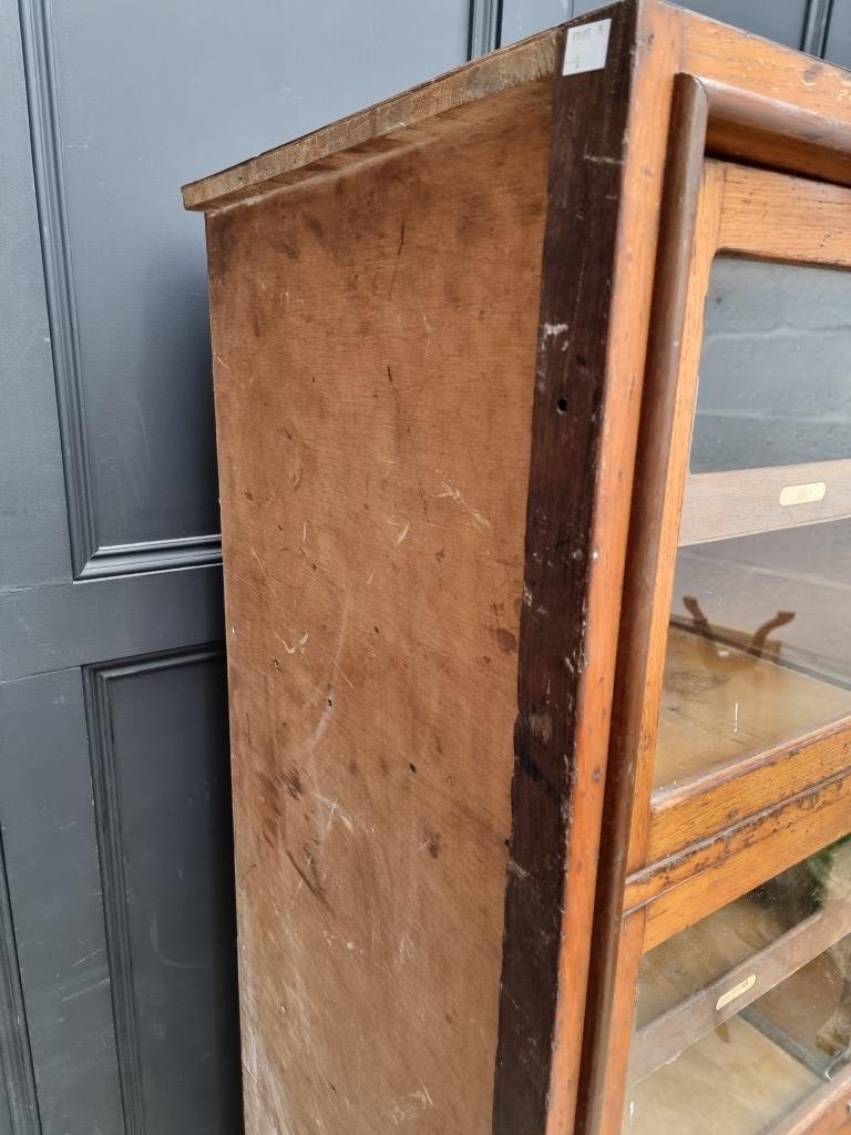 A vintage oak haberdashery cabinet, 168.5cm high x 87cm wide x 55cm deep. - Image 5 of 6