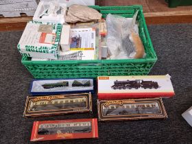 Railway: a collection of OO gauge, to include: a Hornby R2715 loco and tender, boxed; a Wrenn '