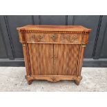 An early 19th century Continental mahogany side cabinet, 92.5cm wide, (alterations).