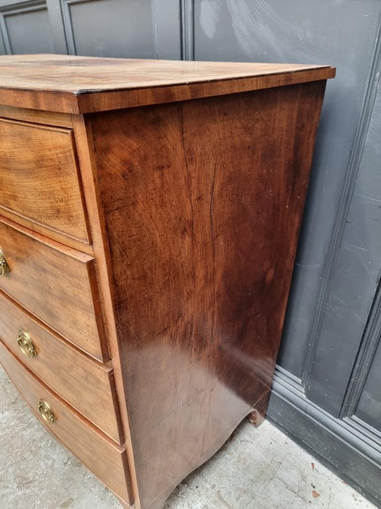 A George III mahogany bowfront chest of drawers, 117.5cm wide. - Image 3 of 5