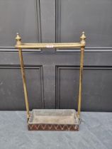 An old brass stick stand, 37cm wide.