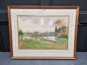 Henry Charles Fox, 'Hunting on The River', signed and dated 1898, watercolour, 36 x 53.5cm.