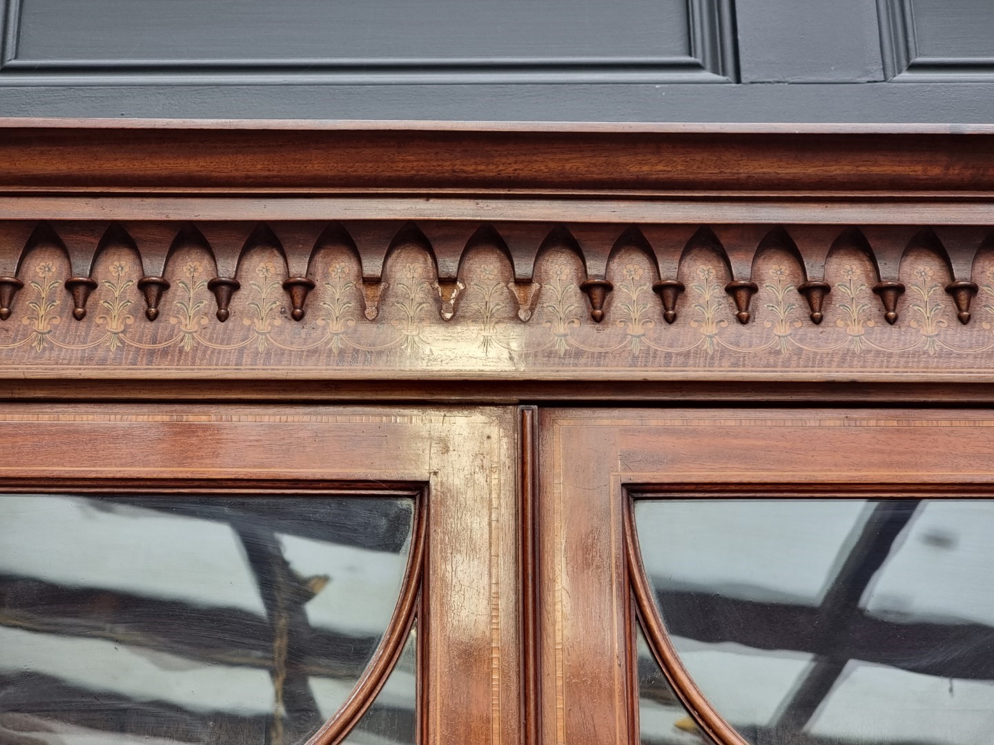 A good late Victorian mahogany and inlaid bureau bookcase, in the manner of Edwards & Roberts, 124cm - Image 6 of 9