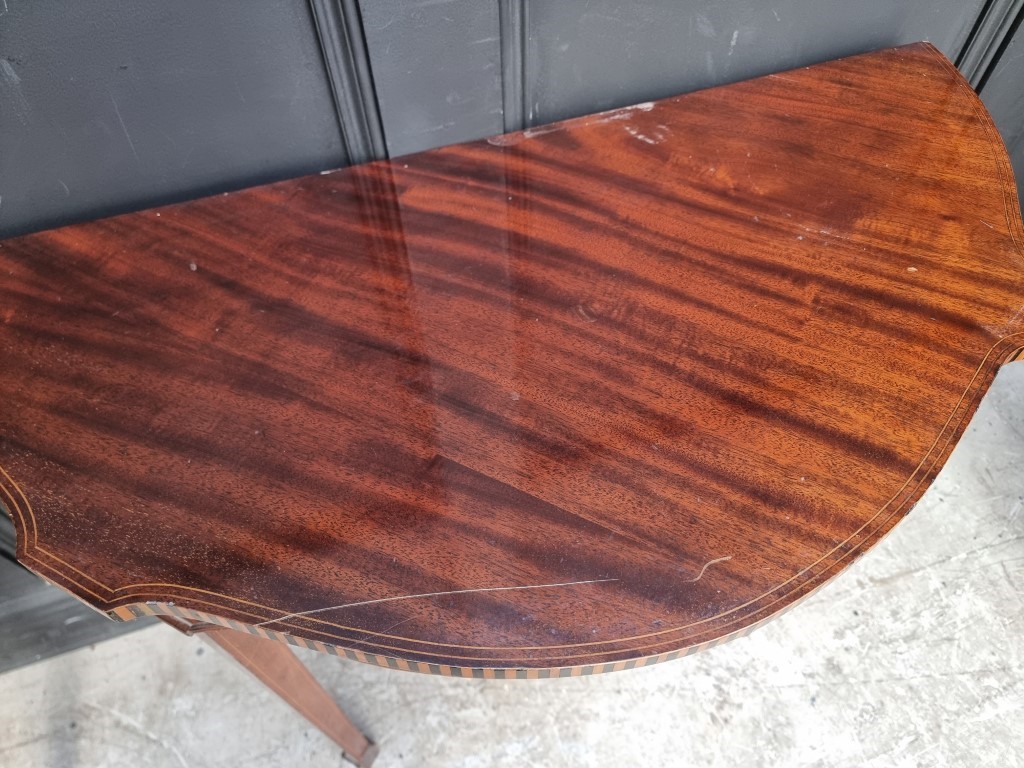 A pair of early 20th century mahogany and inlaid console tables, 80cm wide. - Image 5 of 5