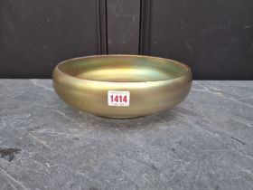 A Loetz style iridescent glass bowl, 28cm diameter.