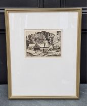 Ethelbert White, 'The Folly Farm' signed, titled and numbered 1/50, engraving, pl.15 x 20cm.