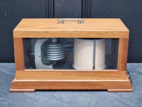 A mahogany barograph, by Carl Zeiss, 35cm wide.