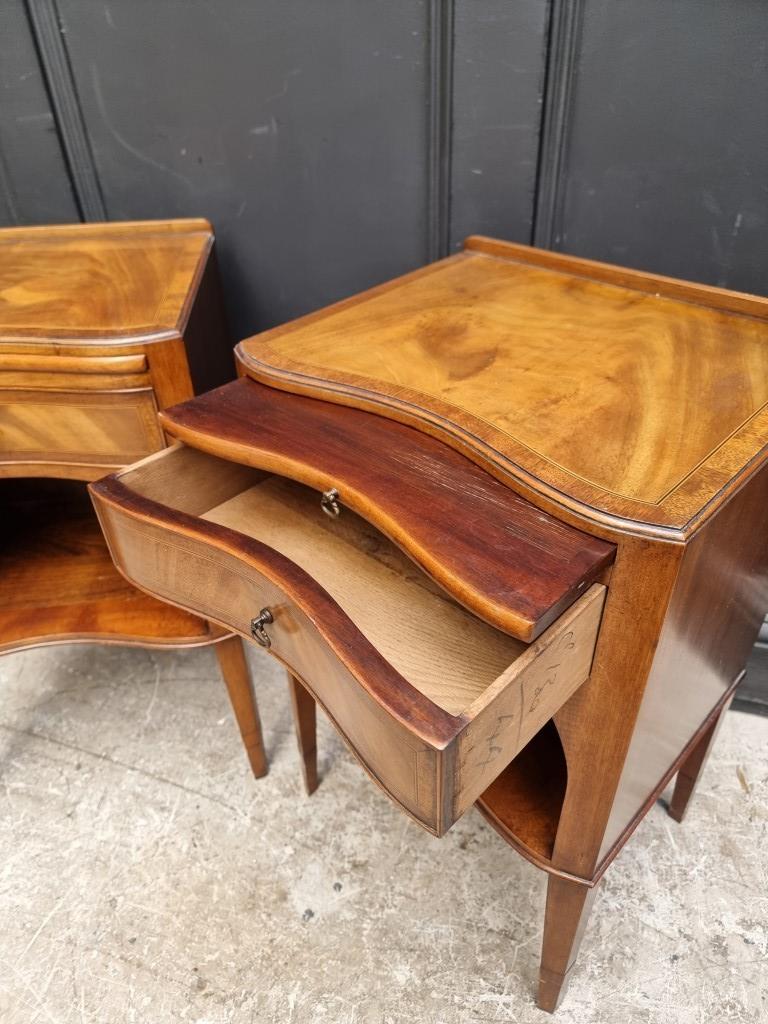 A pair of reproduction mahogany bedside tables, 41cm wide. - Image 3 of 4