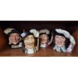 A set of four Royal Doulton musketeers character jugs.