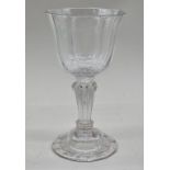 An 18th century pedestal sweetmeat glass, with octagonal bowl and stem, 19cm high.