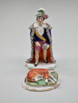 A rare Victorian Staffordshire porcelaineous figure of John Philip Kemble as Hamlet, 20cm high;