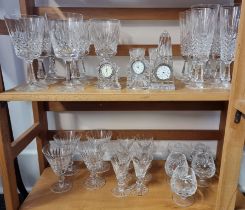 A part suite of Waterford 'Lismore' pattern drinking glasses; together with three small Waterford