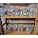 A part suite of Waterford 'Lismore' pattern drinking glasses; together with three small Waterford