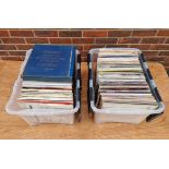 A large collection of 33rpm vinyl records; together with a smaller quantity of 45rpm examples.