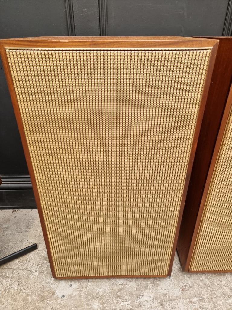 Hi-Fi Equipment: a large pair of vintage speakers, possibly Tannoy, 85 high x 46.5cm wide. (2) - Image 3 of 4