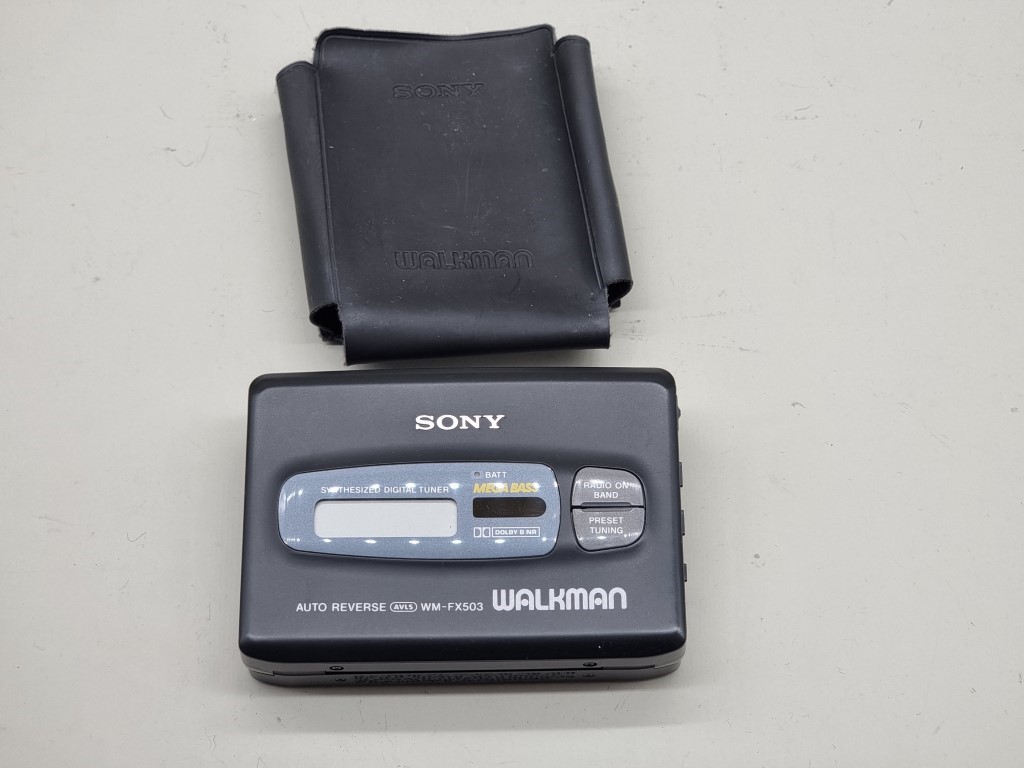 A Sony Walkman WM-FX503, (black), with original sleeve.