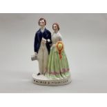 A Victorian Staffordshire pottery figure group of 'Prince & Princess', 26cm high.