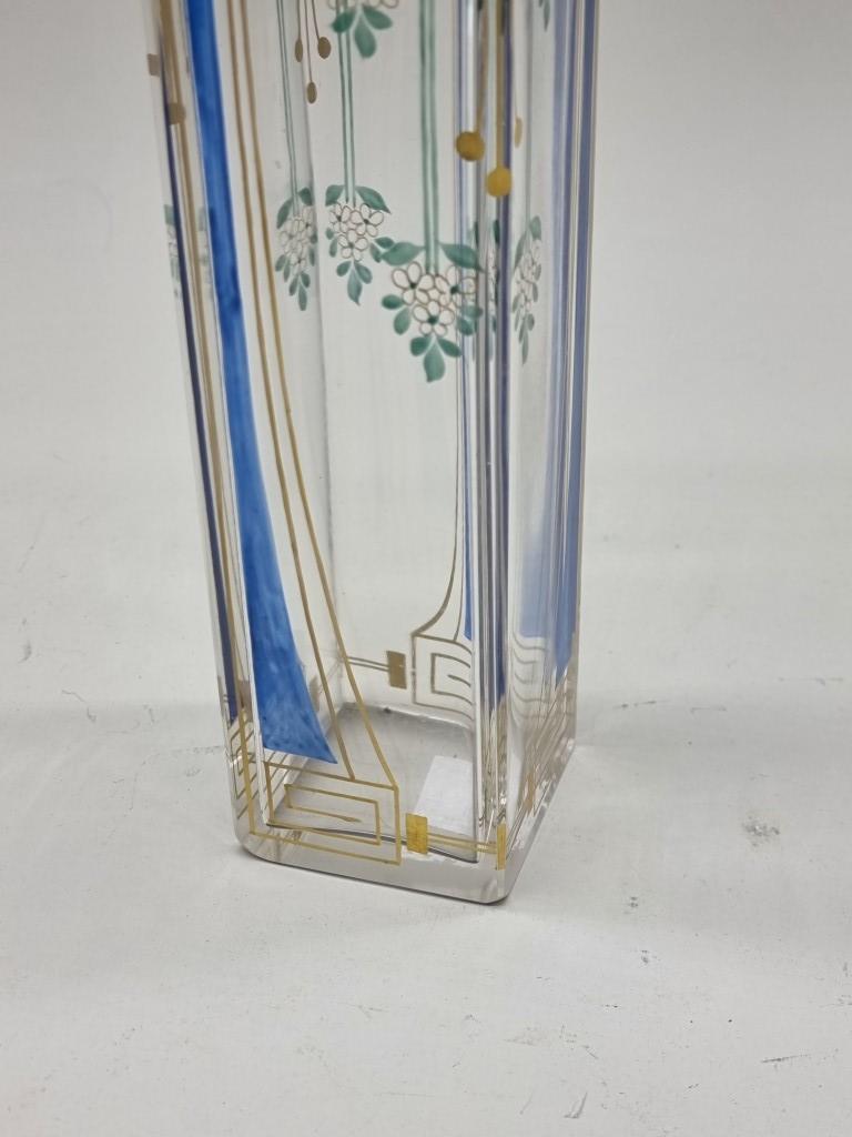 An interesting Secessionist clear and gilt glass vase, possibly Legras, 22.5cm high. - Image 5 of 7