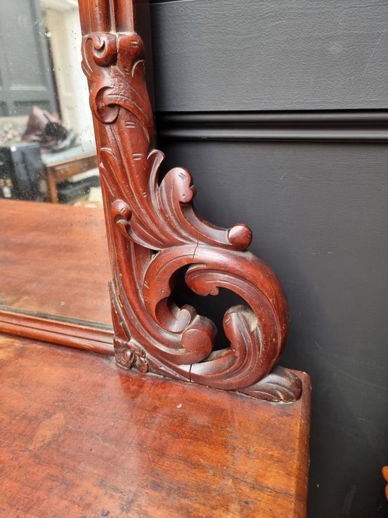 A large Victorian mahogany inverted breakfront mirror back sideboard, 196cm wide. - Image 2 of 7
