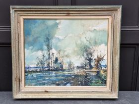 Arthur Maderson, 'After Rain, Nr Westonzoyland', signed, further inscribed and labelled verso, oil