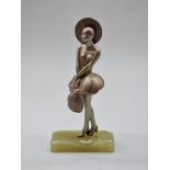 An Art Deco spelter figure, 23.5cm high.