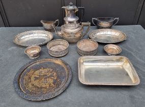 A small collection of silver plate.