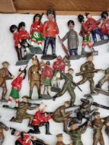 Vintage Lead: a large collection of military figures to include examples by Britains and Johillco,