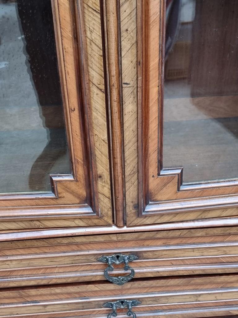 A late 19th century Continental walnut bookcase, 90cm wide. - Image 3 of 8