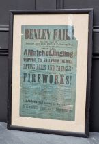 A Victorian 'Bexley Fair!...Fireworks!' advertising broadsheet, 1866, 45.5 x 29cm.