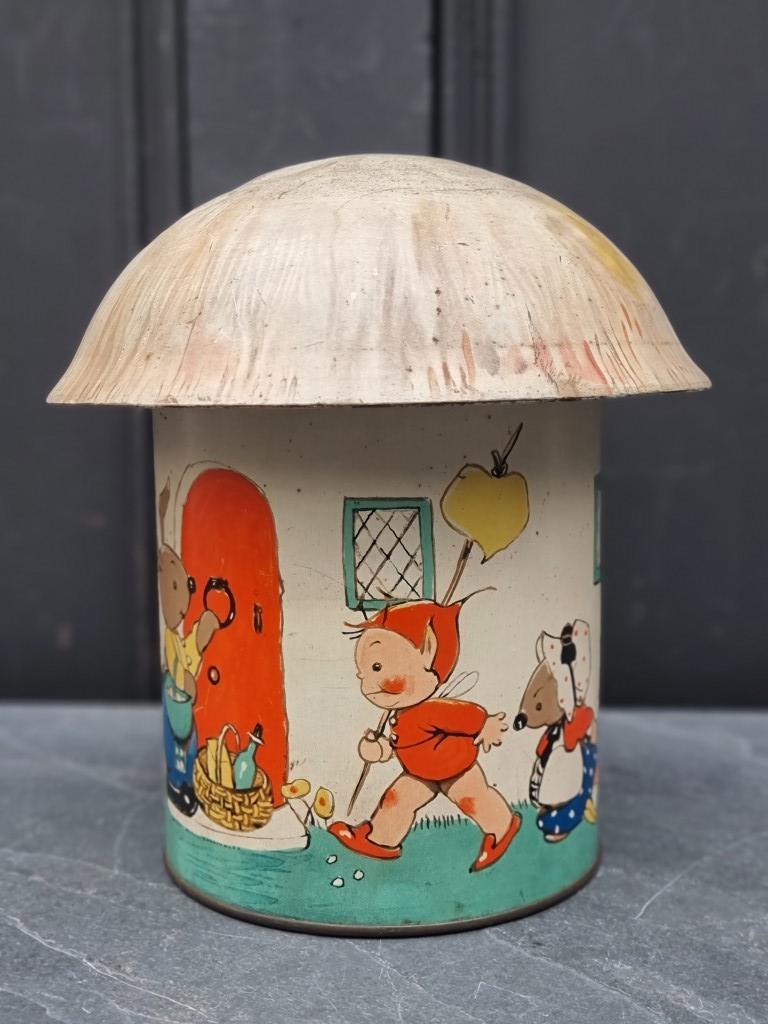 A scarce Lucie Attwell's 'Fairy House' Crawfords biscuit tin and money box, 20cm high. - Image 3 of 3