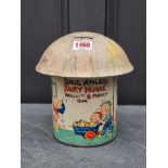 A scarce Lucie Attwell's 'Fairy House' Crawfords biscuit tin and money box, 20cm high.