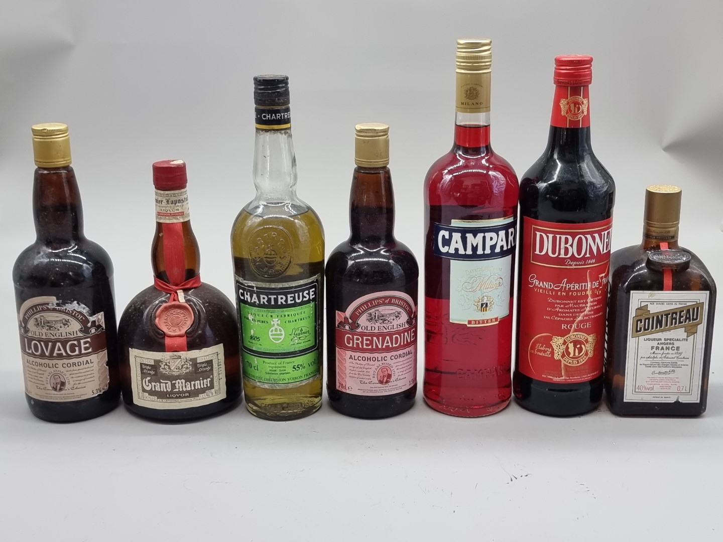 A group of Liqueurs and similar, to include: a 70cl Chartreuse Green, (seal broken); a 70cl Grand