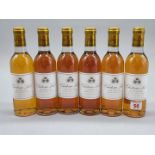 Six 37.5cl bottles of Chateau Liot, 1988, Sauternes. (6)