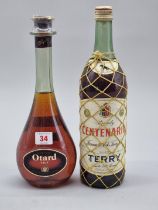 A 70cl bottle of Otard VSOP Cognac; together with a 1 litre bottle of Terry Centenario Brandy. (2)