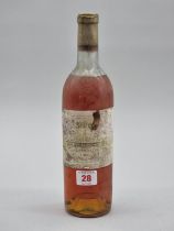 A bottle of Chateau Filhot, Sauternes, 1969.