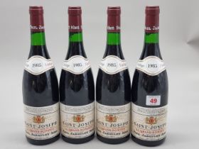 Four 75cl bottles of St Joseph Le Grande Pompee, 1985, Paul Jaboulet Aine. (4)