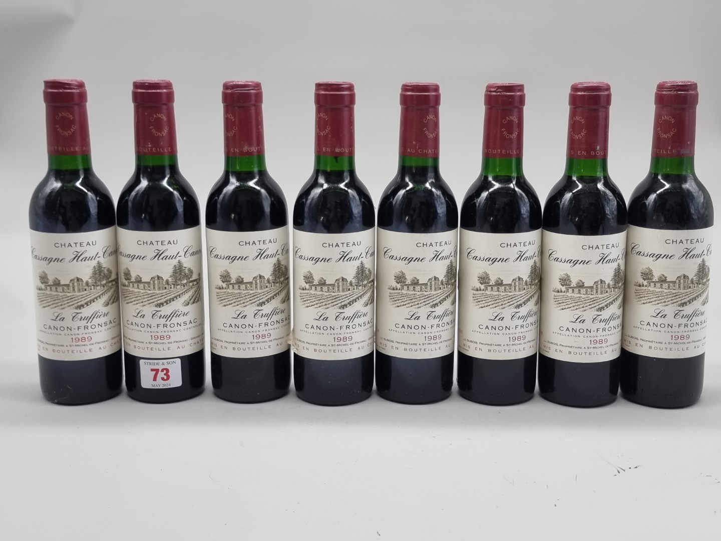 Eight 37.5cl bottles of Chateau Cassagne Haut-Canon La Truffiere, 1989, Canon-Fronsac. (8)