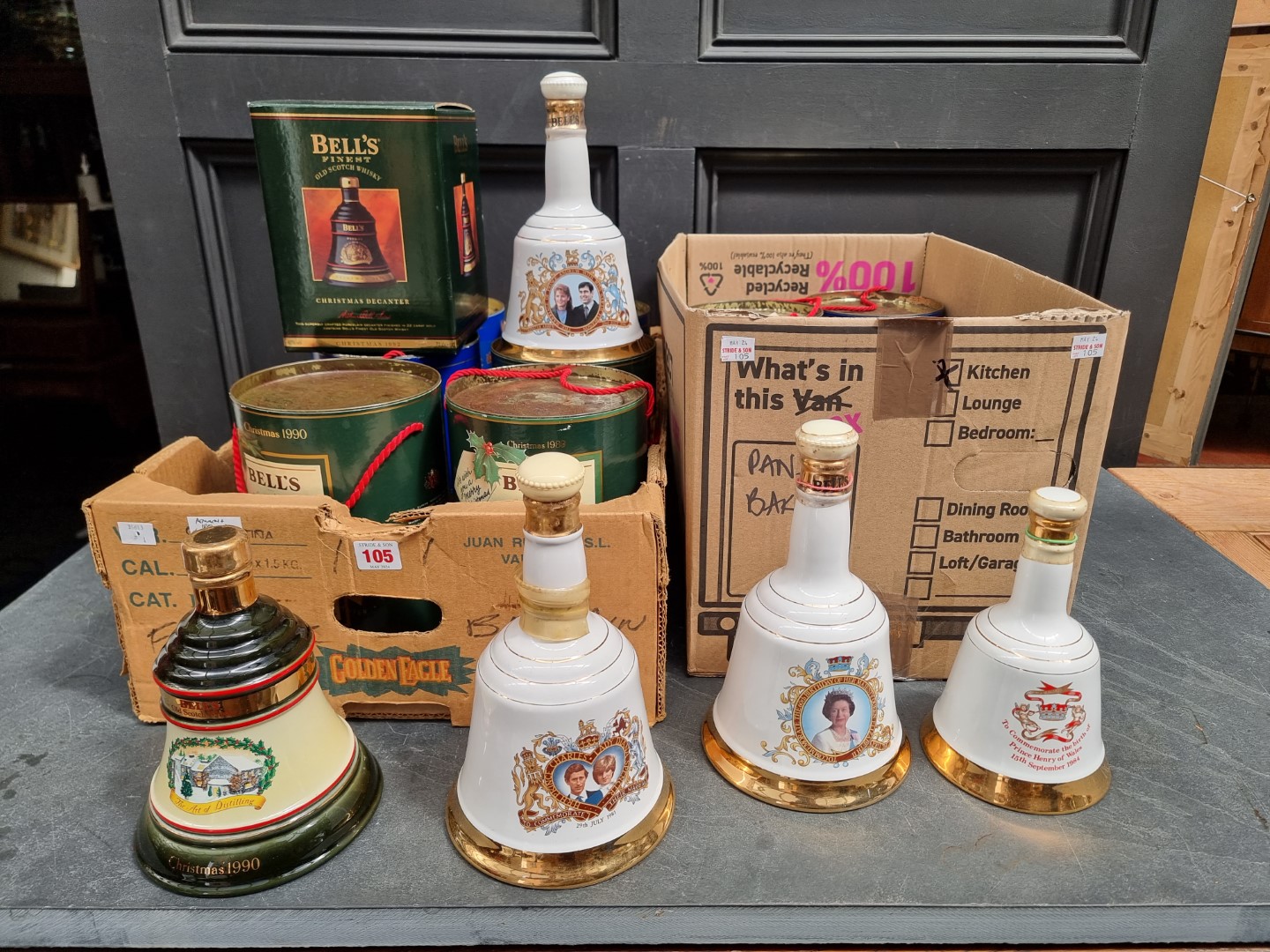 Seventeen Bell's Whisky decanters, to include two half bottles, some boxed. (17)