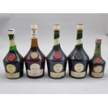 Four various bottles of DOM Benedictine; together with a 1 litre bottle of DOM B&B, (seal