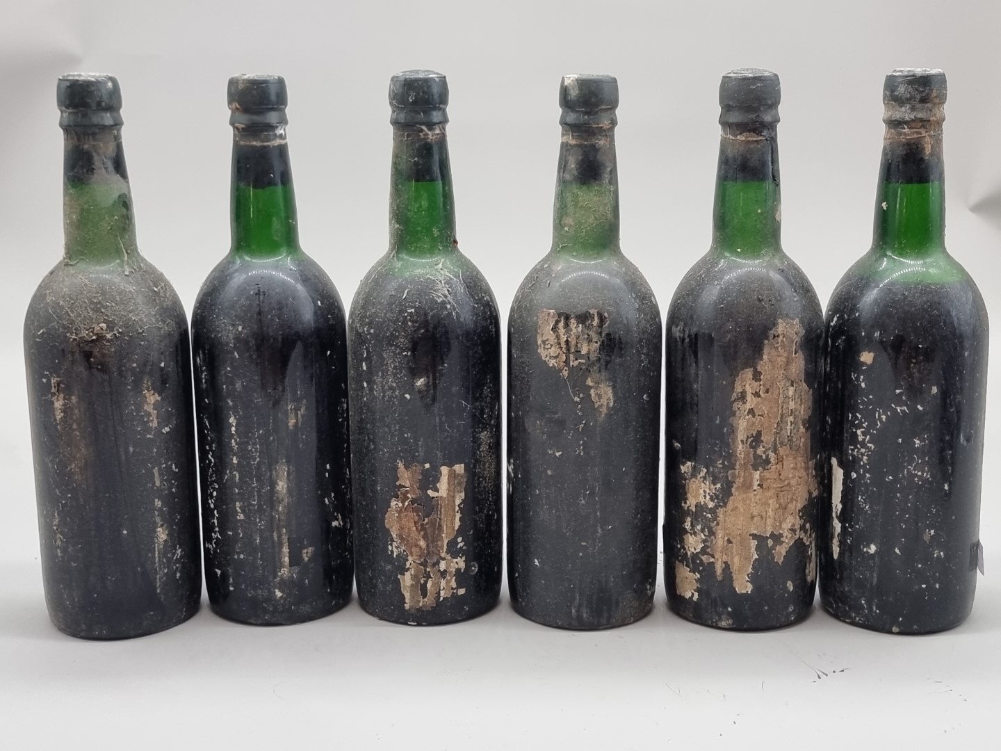 Six bottles of Taylor's 1966 Vintage Port, (no labels). (6)