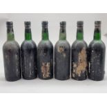 Six bottles of Taylor's 1966 Vintage Port, (no labels). (6)