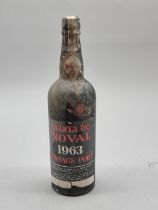 A bottle of Quinta Do Noval 1963 Vintage Port.