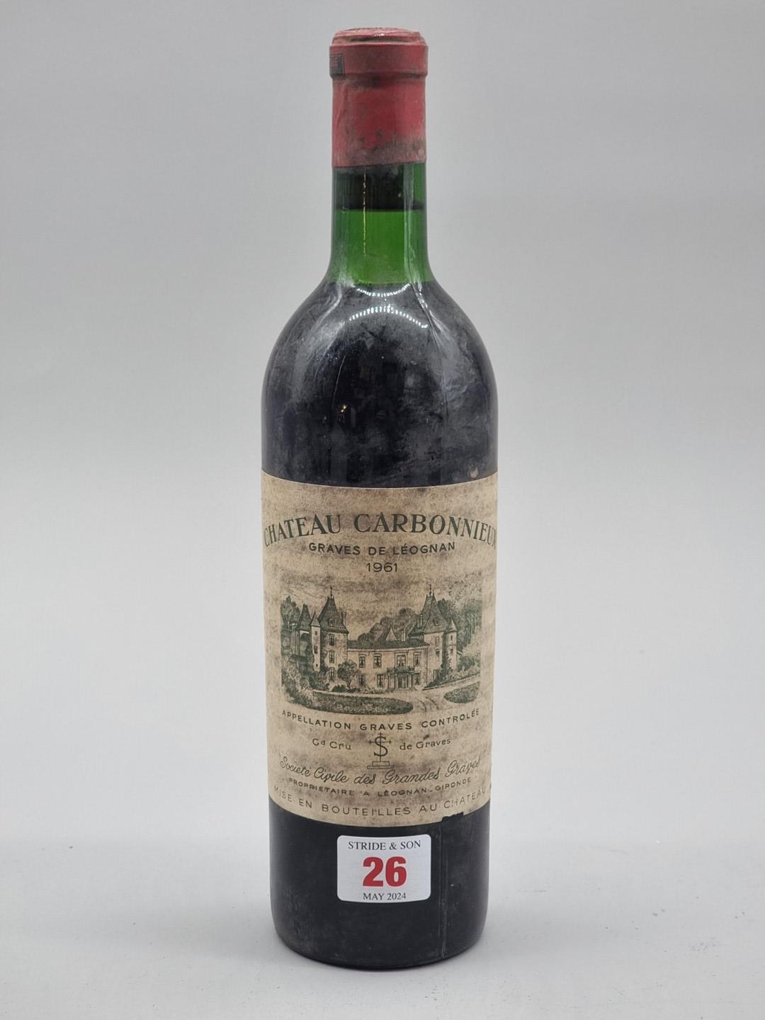 A 75cl bottle of Chateau Cabonnieux, Graves de Leognan, 1961.