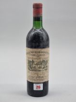 A 75cl bottle of Chateau Cabonnieux, Graves de Leognan, 1961.