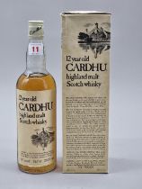A 26 2/3 fl.oz. bottle of Cardhu 12 Year Old Whisky, 1970s bottling, in card box.