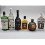 A mixed group of Spirits and Liqueurs. (6)